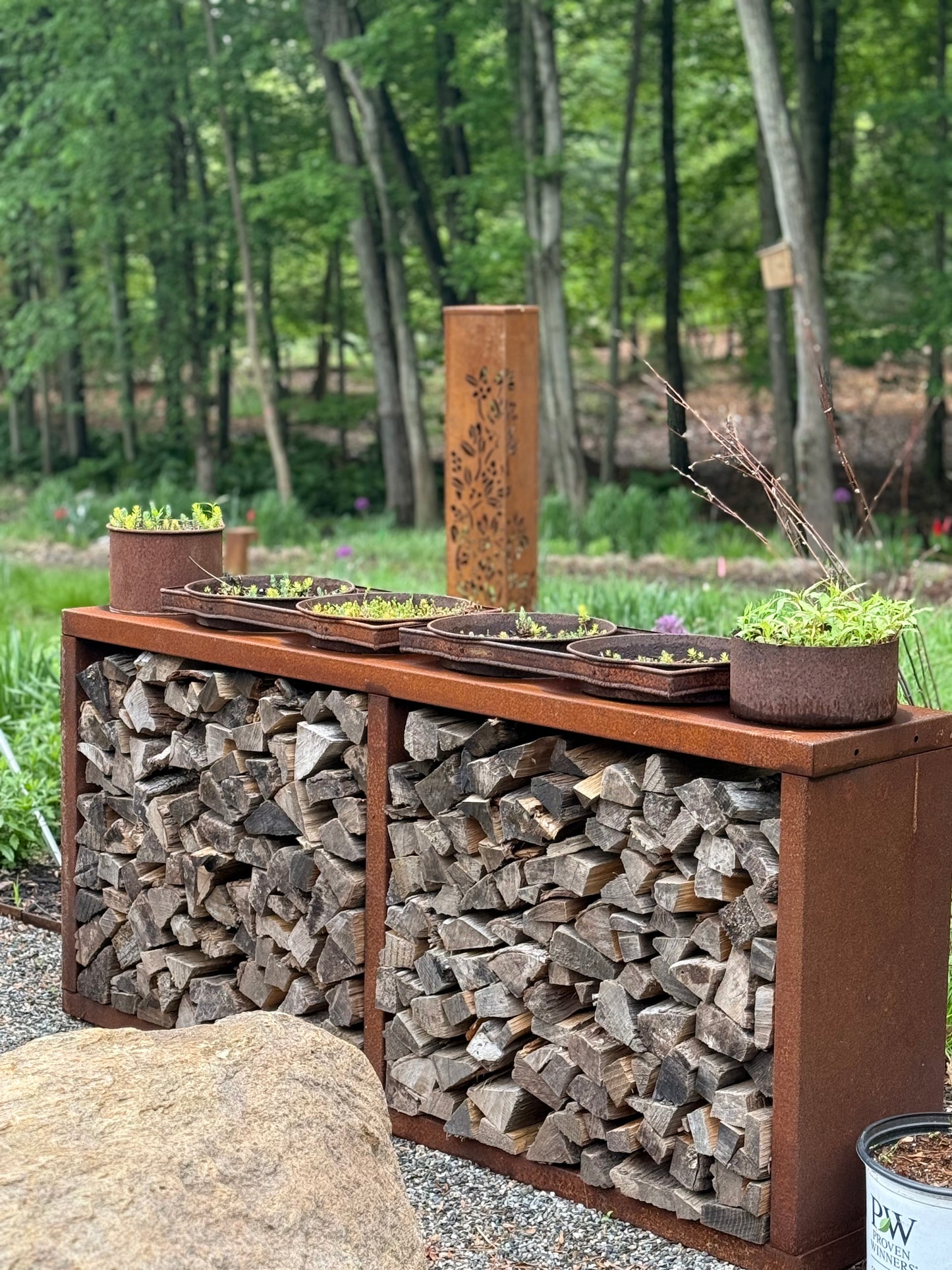 Rectangular Double Wood Storage