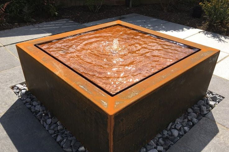 Square Water Fall Fountain Corten steel