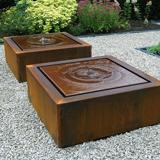 Square Water Fall Fountain Corten steel