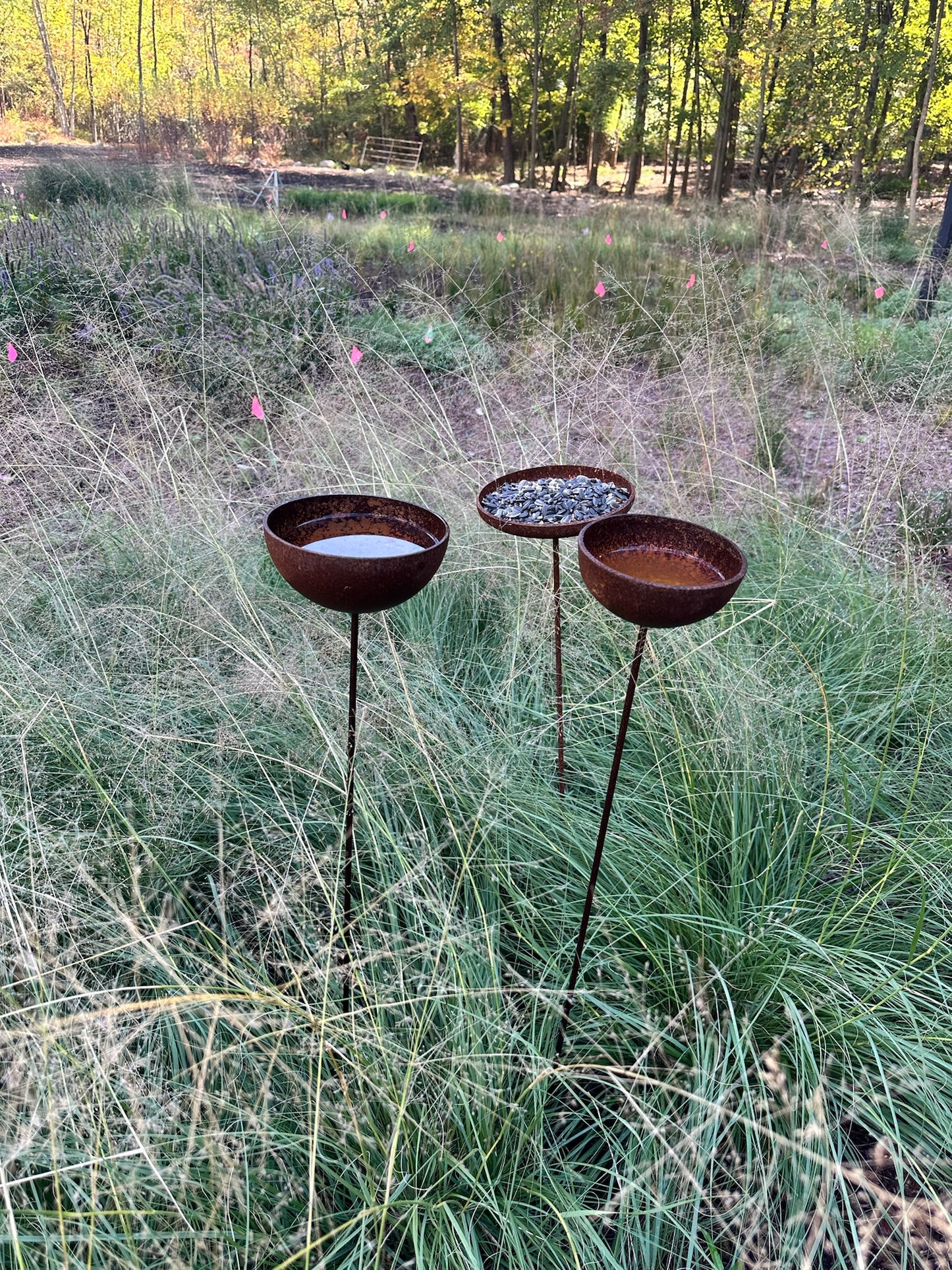 Corten Steel Garden Rain Cup Bowls