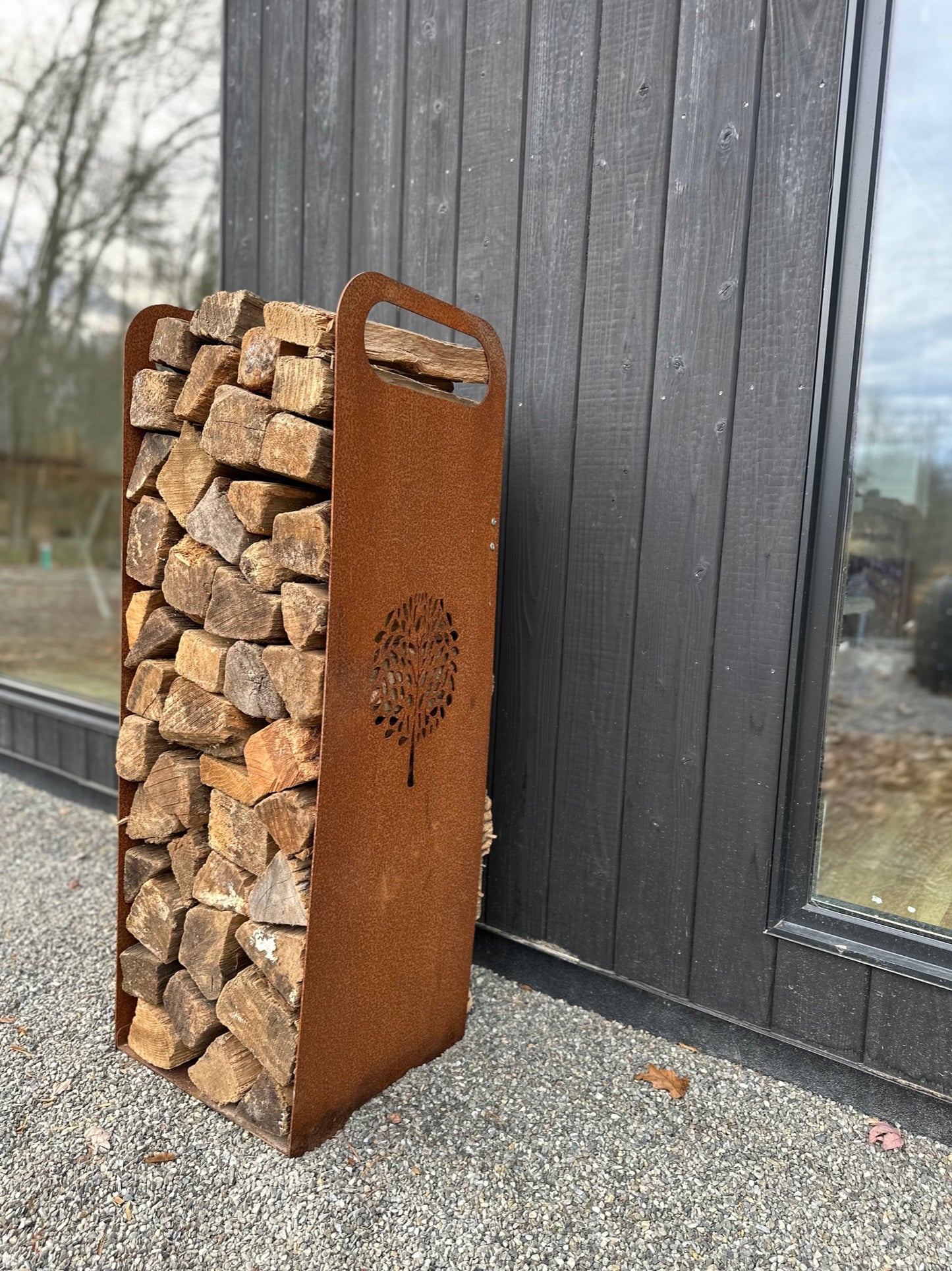 Oak Tree Fire Wood Holder