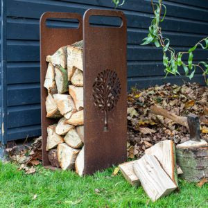 Oak Tree Fire Wood Holder
