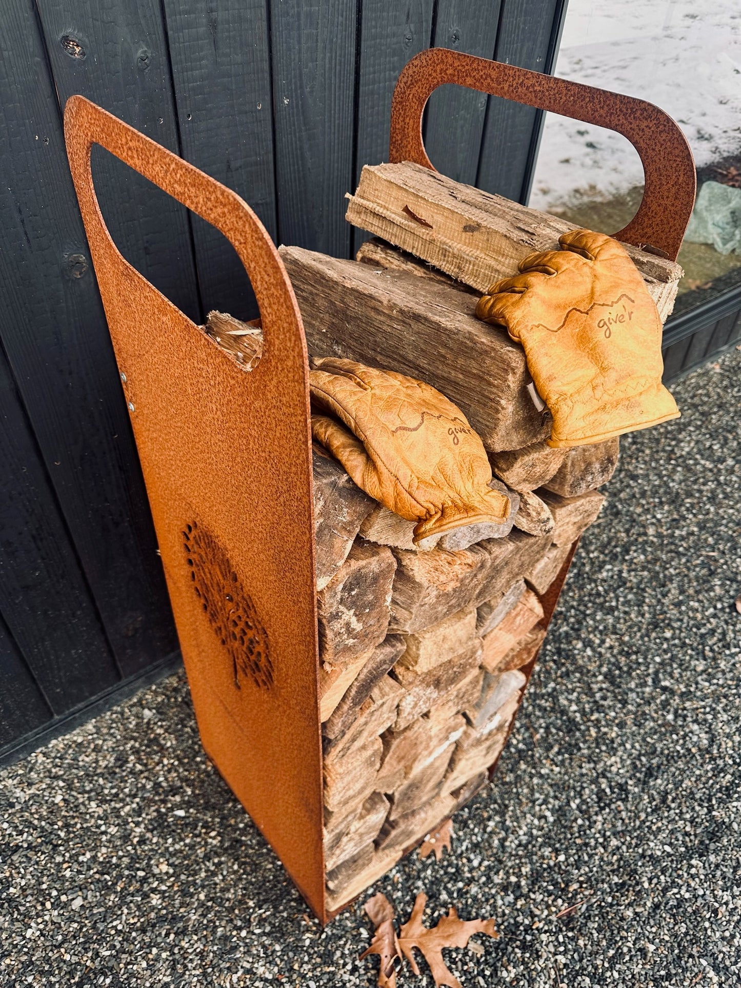 Oak Tree Fire Wood Holder
