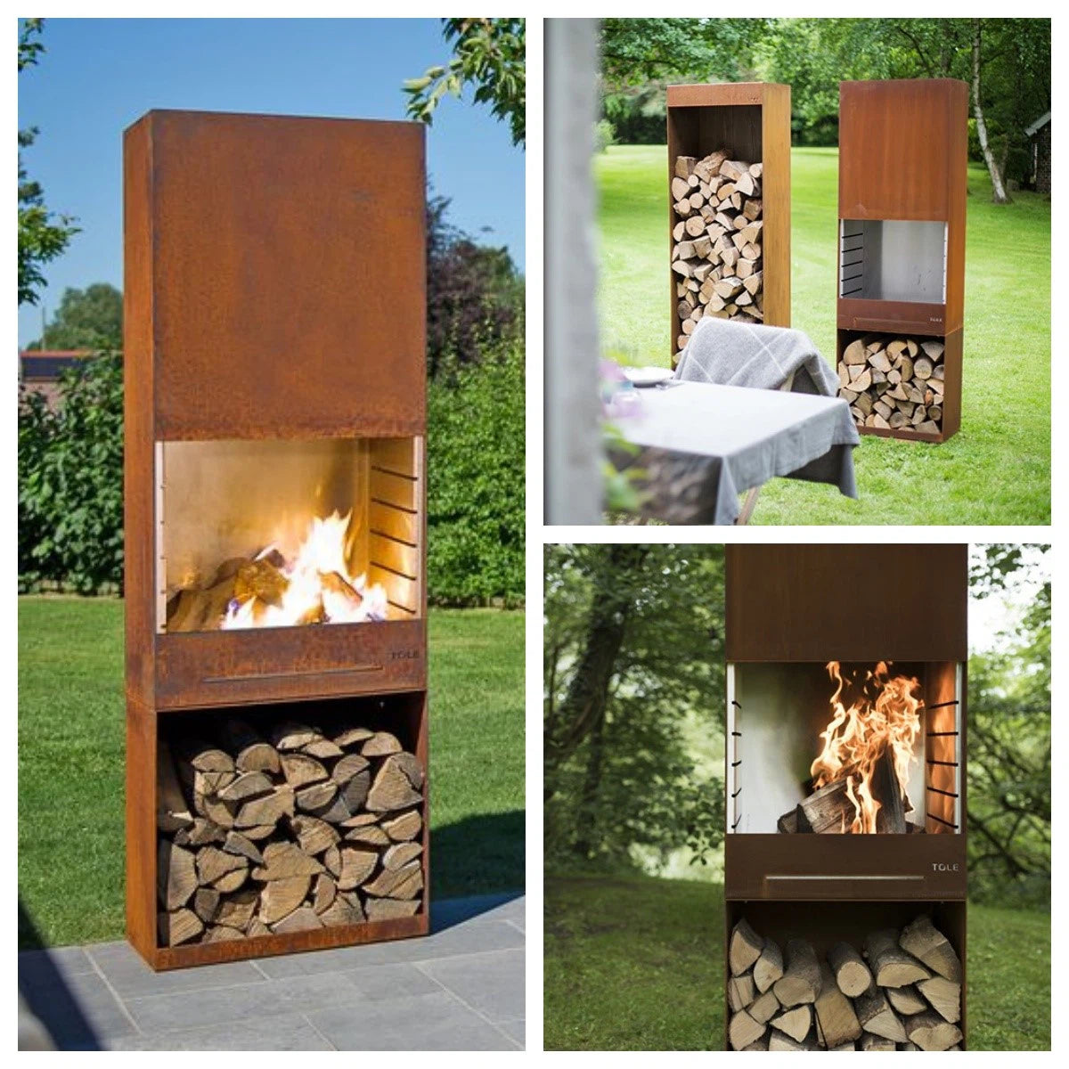 Tall Corten Grilling Station