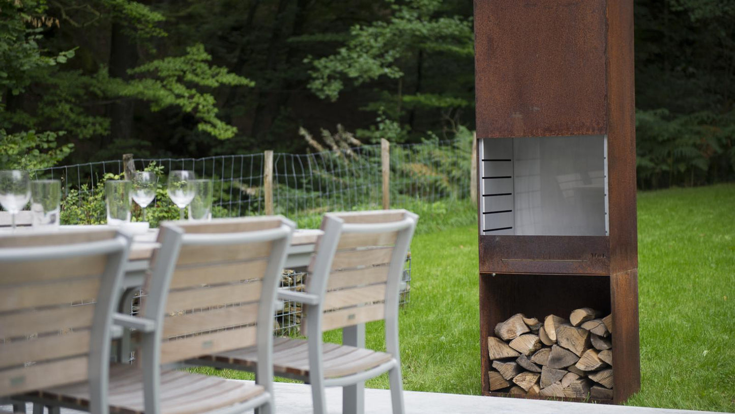 Tall Corten Grilling Station