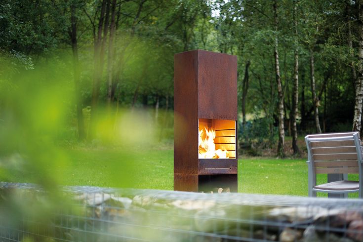 Tall Corten Grilling Station