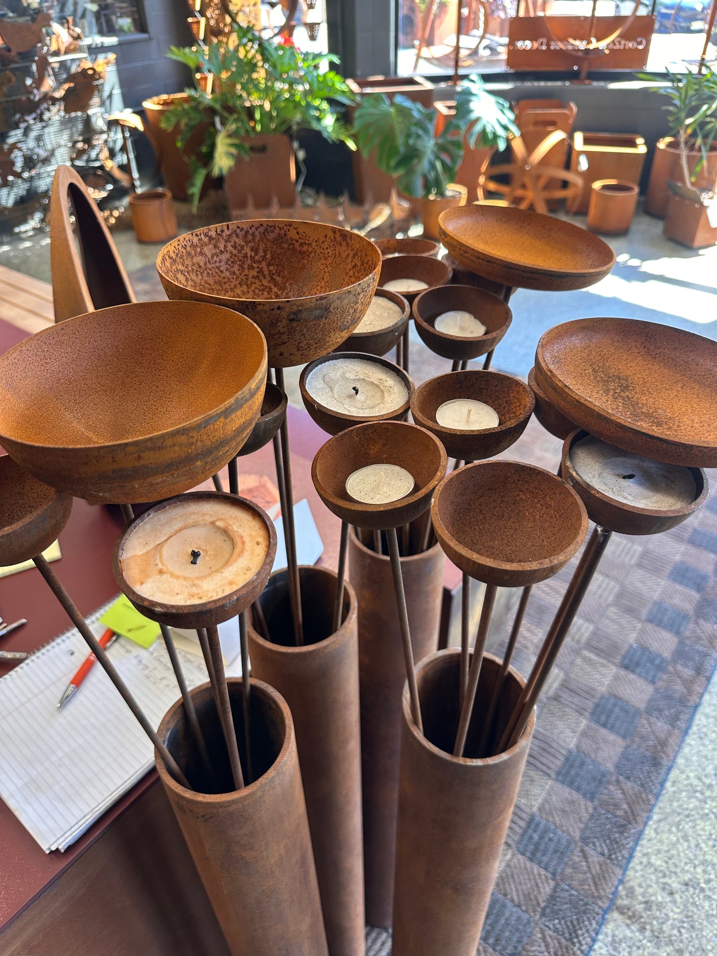 Corten Steel Garden Rain Cup Bowls