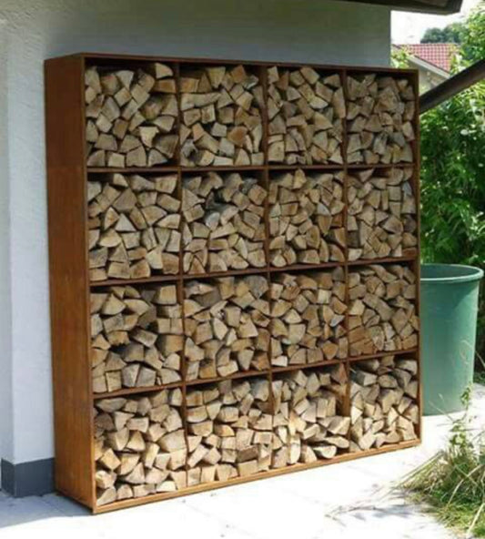 Cubed Wood Storage Wall