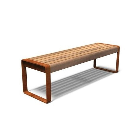 Corten Bench With Wood Seat