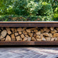 Corten Wood Storage Bench