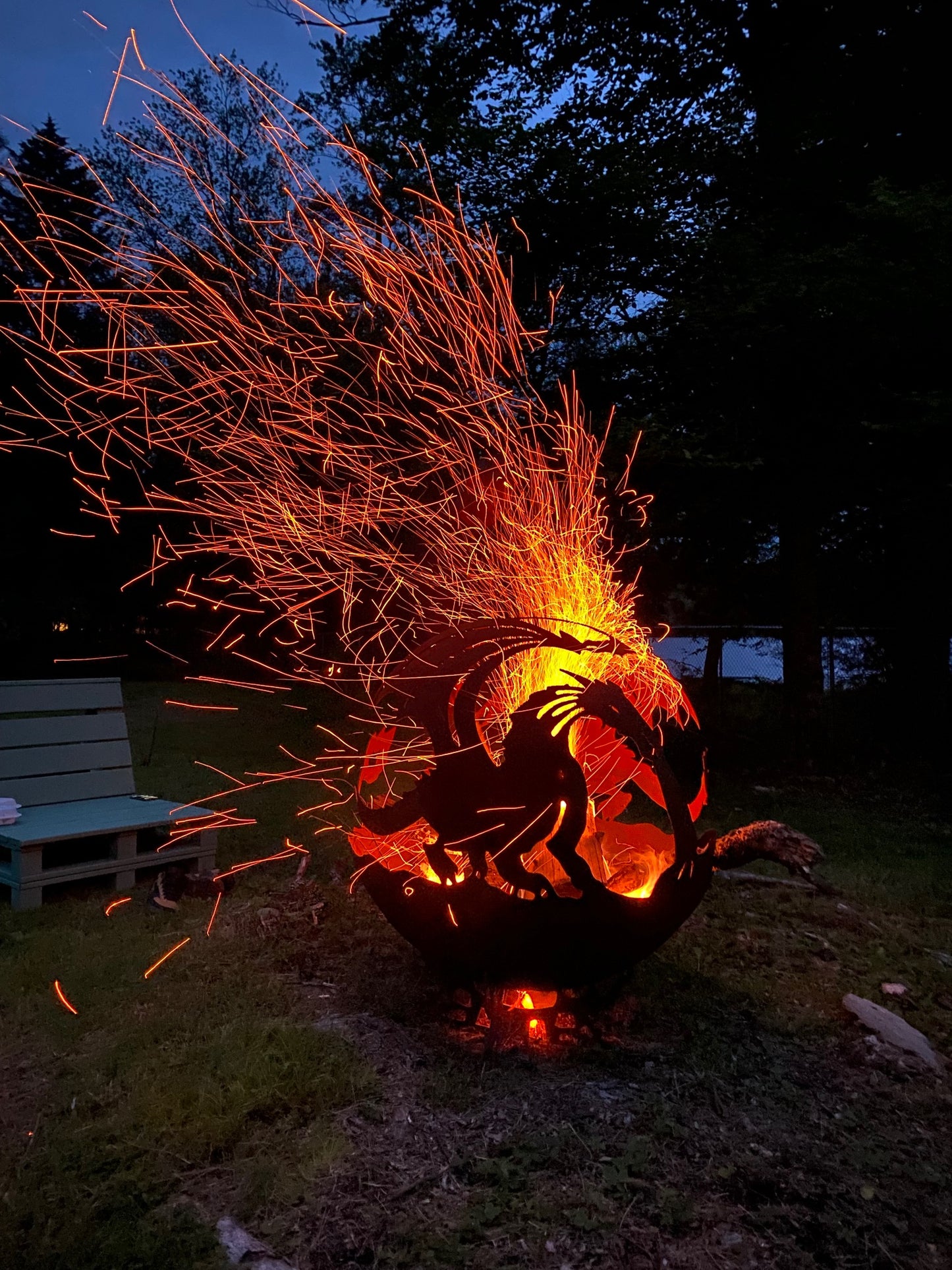 Corten Steel Fireball Firepit