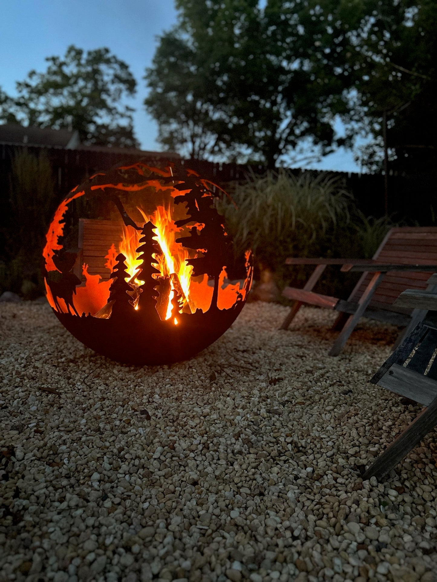 Corten Steel Fireball Firepit