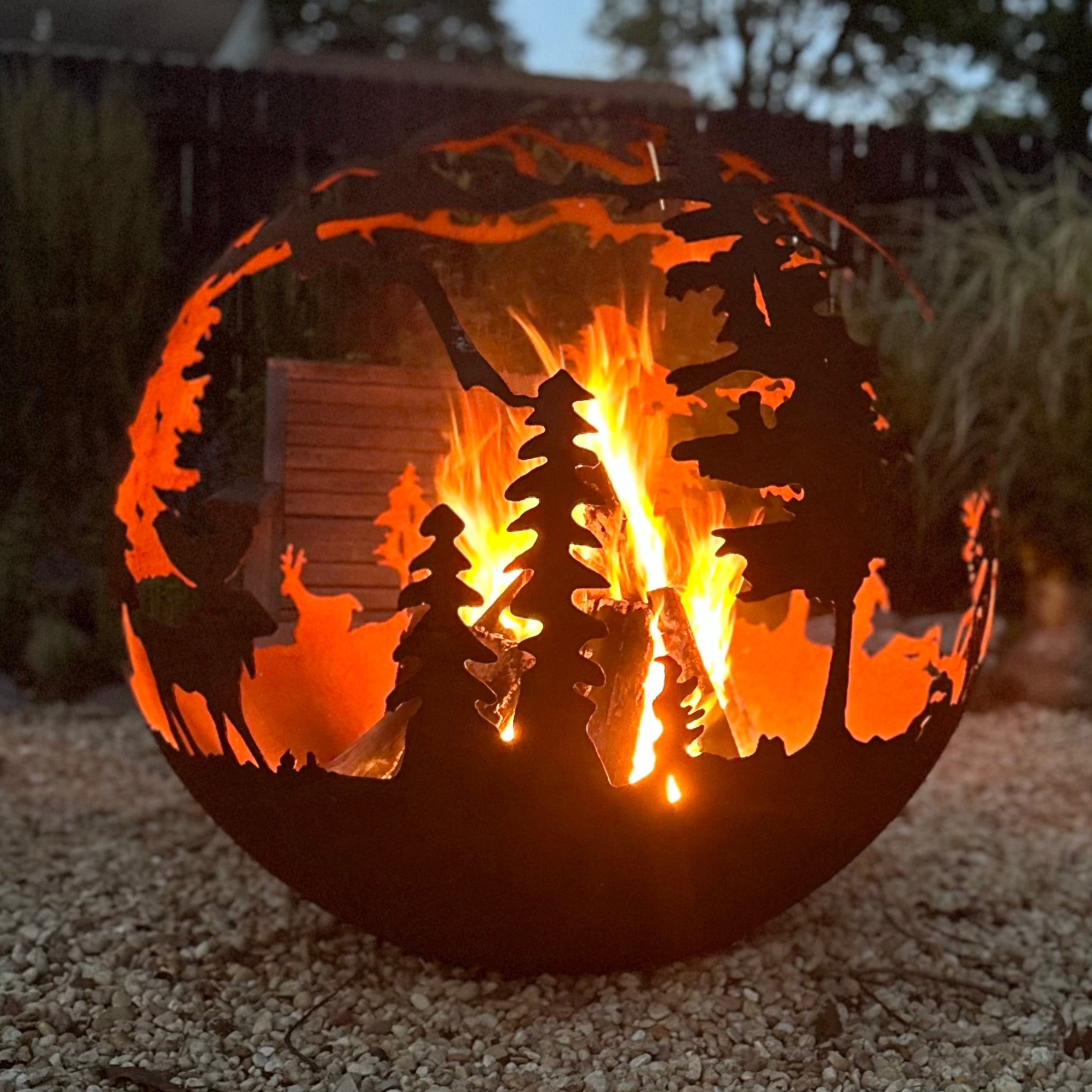 Fire Ball Feature Corten Steel Fireball Firepit – CortZen Outdoor Decor
