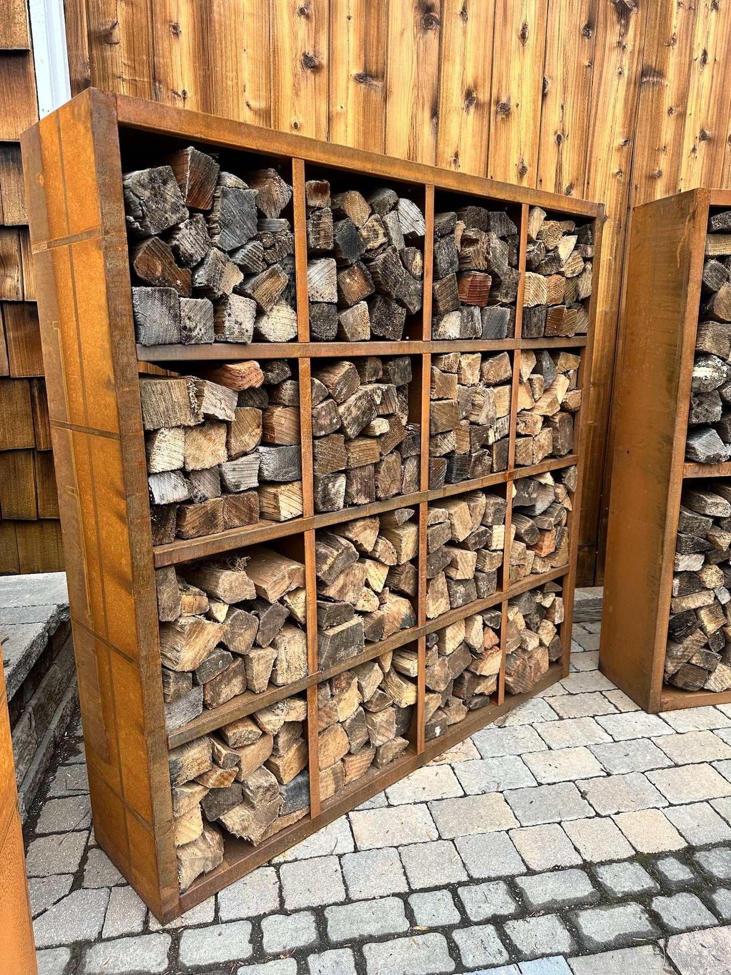Cubed Wood Storage Wall