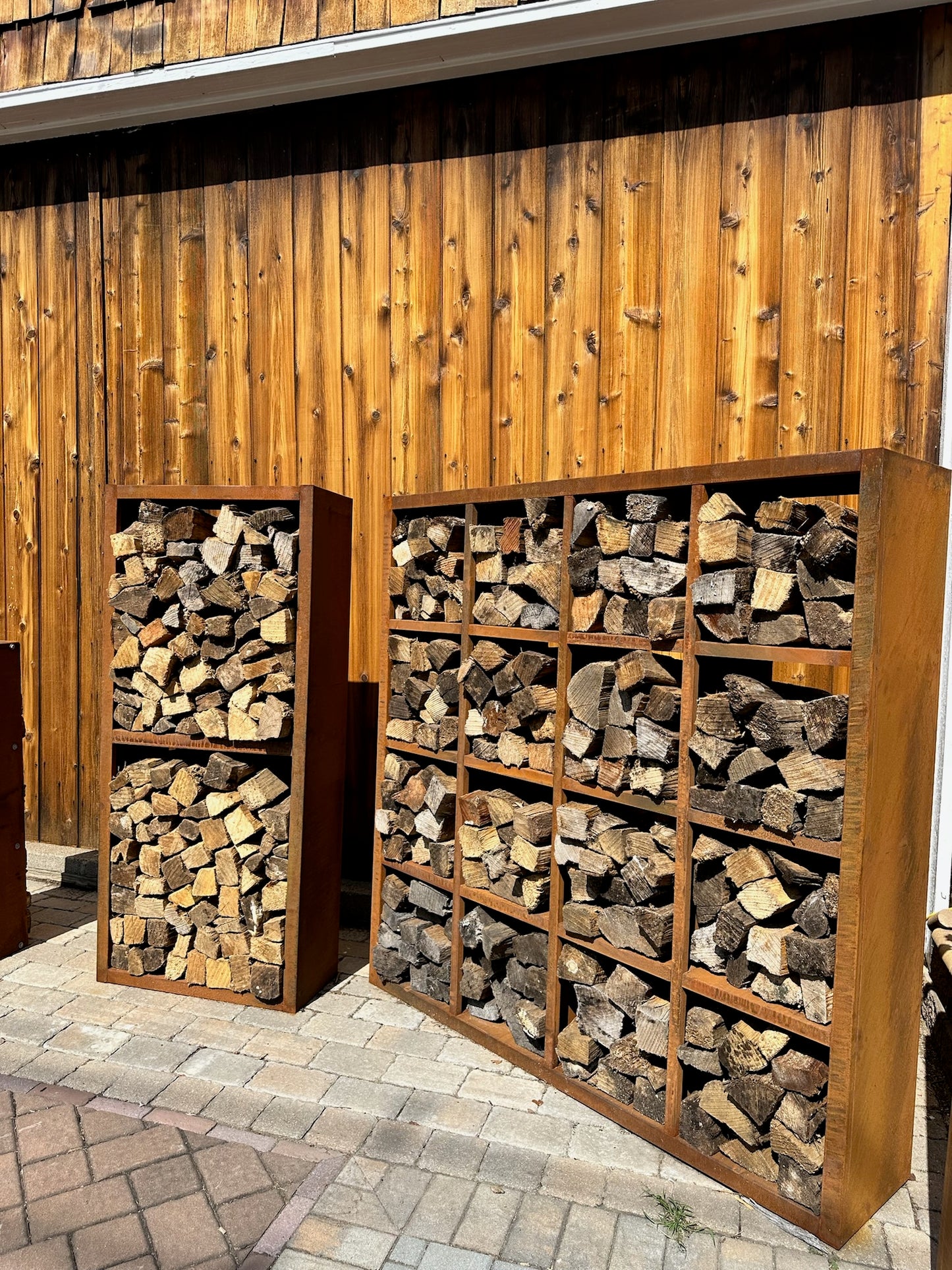 Cubed Wood Storage Wall