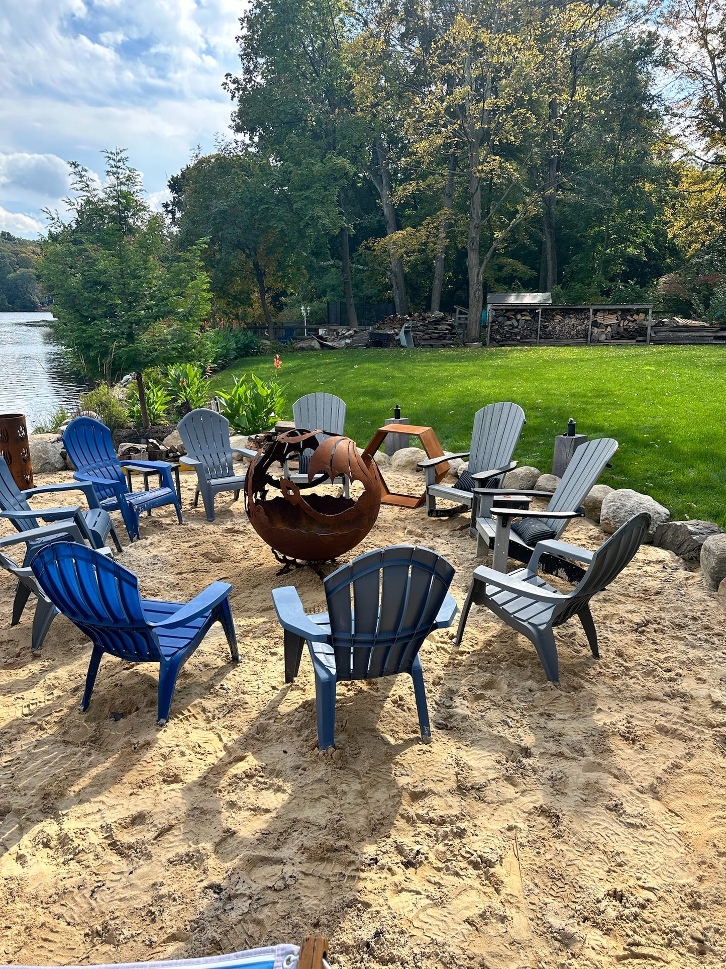 Corten Steel Fireball Firepit