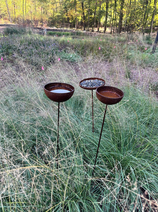 Corten Steel Garden Rain Cup Bowls
