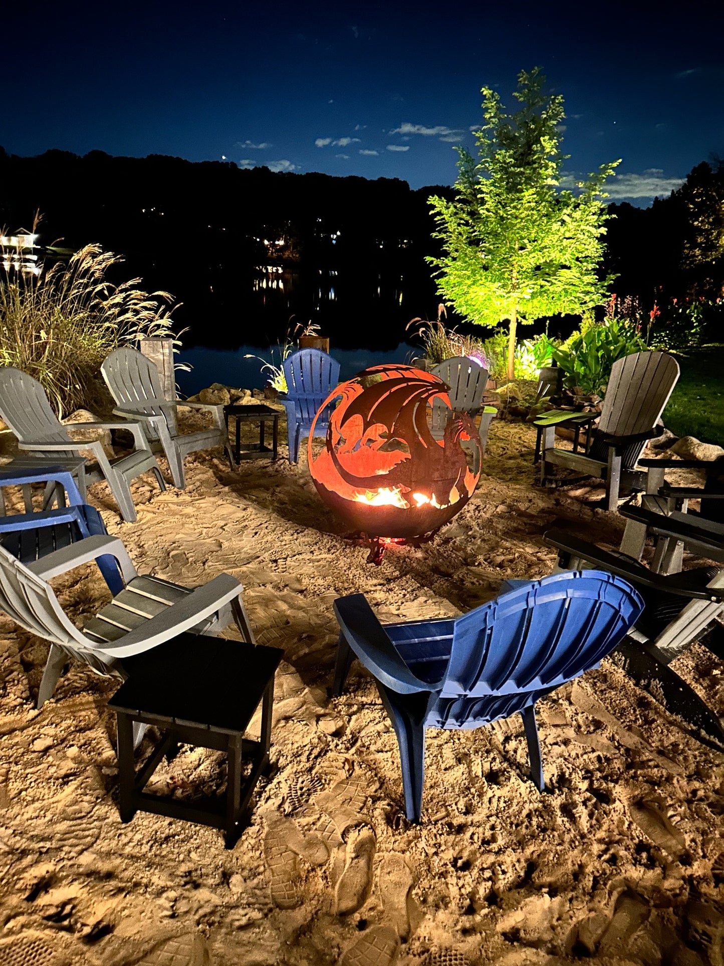 Corten Steel Fireball Firepit