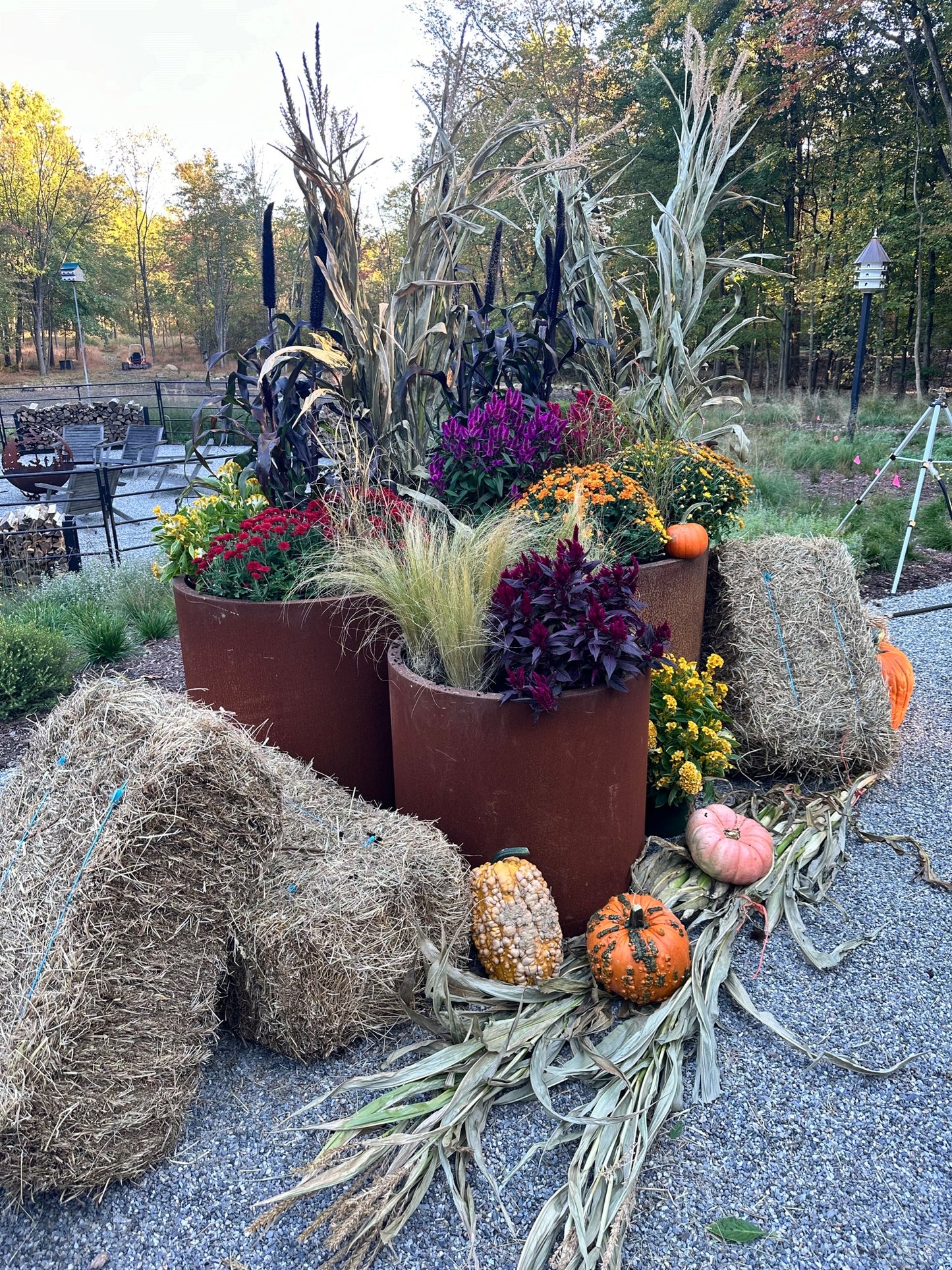 Round Corten Planter