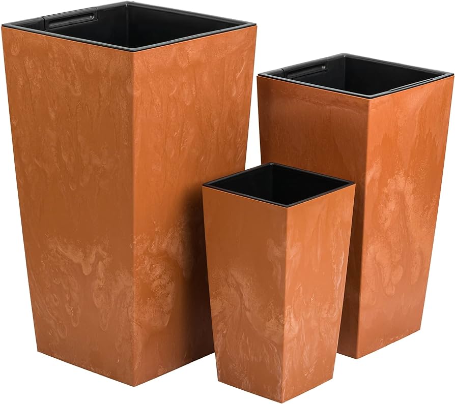 Tapered Rectangular Tall Planters