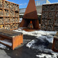 Cubed Wood Storage Wall