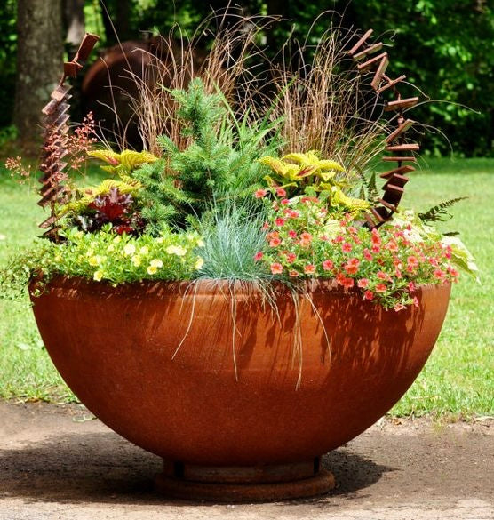 Large Corten Bowl Planter