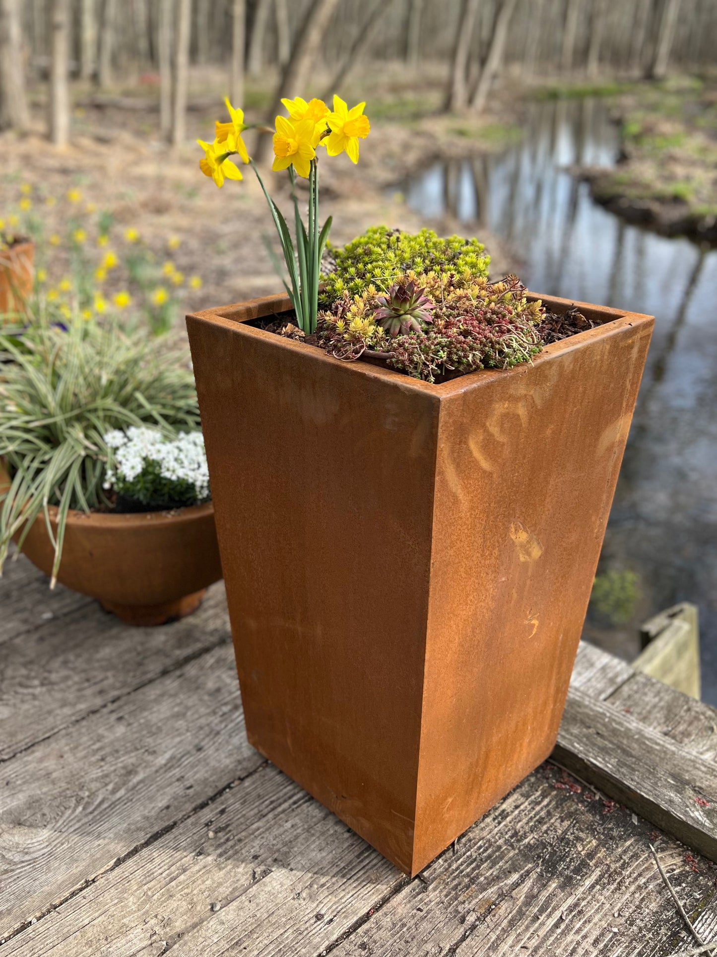 Tapered Rectangular Tall Planters