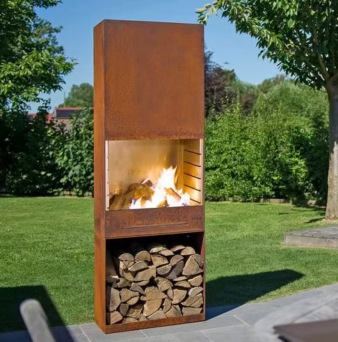 Tall Corten Grilling Station