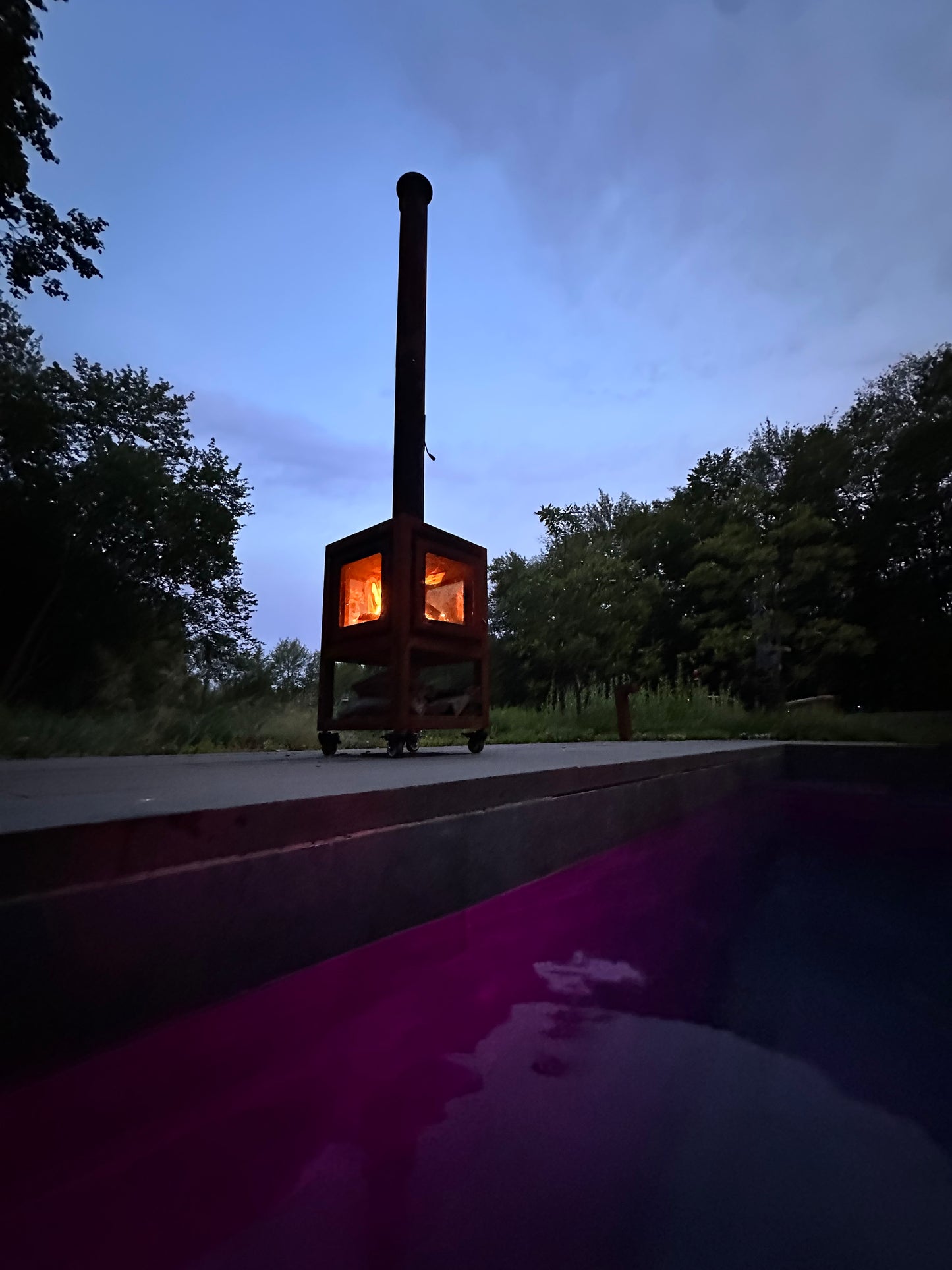 Glass Door Fireplace