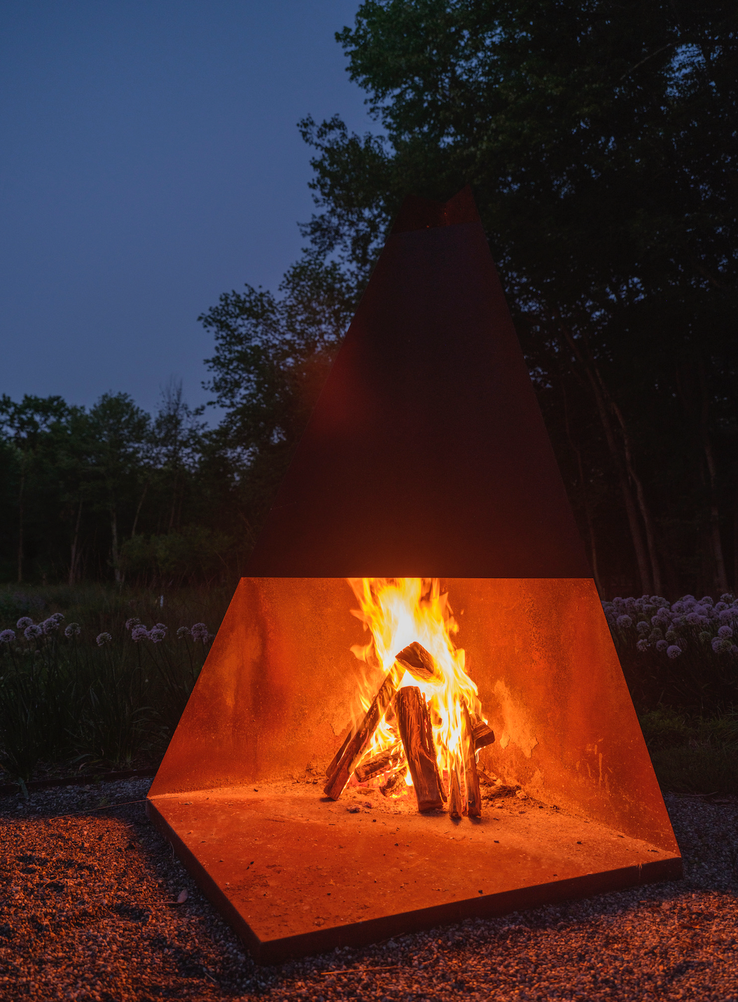 Asymmetrical Corner Fireplace