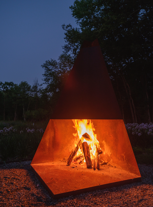 Asymmetrical Corner Fireplace